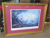Framed & Matted Print of Flowers of Hummingbirds