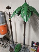 2 PC 74IN PALM TREE FLOOR LAMPS