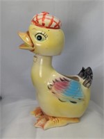 Vintage Ceramic Yellow Duck Planter Bobblehead