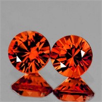 Natural Mandarin Orange Spessartite Garnet Pair{Fl