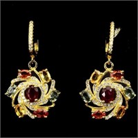 Natural Oval 6x4mm Blood Red Ruby Sapphire Earring