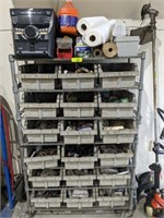 RACK AND CONTENTS- FASTENERS, BOLTS, MISC