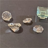 Vintage Crystal Prisms, Pyramids, and Spheres