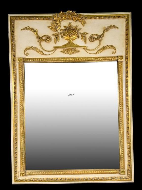 VINTAGE FRENCH GILDED TRUMEAU MIRROR