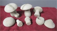 (6) Concrete mushroom set.