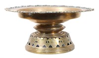 19th CENTURY CHINESE BRASS TAZZA /COMPOTE