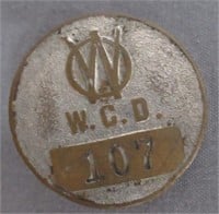 Willy's Overland WCD #107 Pin. Original Vintage.