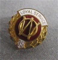 Willy's Overland Loyal Service 35 Years Pin.