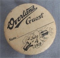 1919 Overland Guest July 4, 1919 Pin. Vintage.