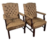 PAIR OF TRADITIONAL STYLE ARMCHAIRS