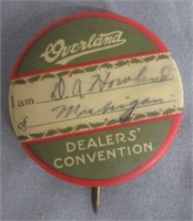 Overland Dealers Convention Pin. Vintage.