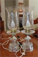 Pair of Glass Lamps 14H