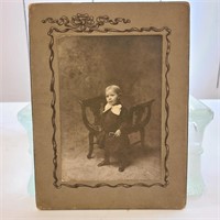 Antique Black & White Picture of Young Boy