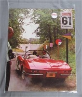1961 Corvette Brochure. Original. Vintage.