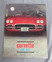 1962 Corvette Brochure. Original. Vintage.
