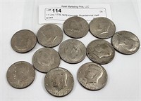 11 Unc 1776-1976 Kennedy Bicentennial Half Dollars