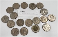 18 Unc. 1971-1981 Kennedy Half Dollars