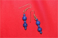 A Sterling and Lapis Lazuli Earrings
