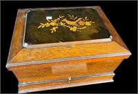 CIRCA 1870's INLAID MAHOGANY JEWELRY BOX