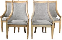 SET OF FOUR CONTEMPORARY GRAY ARMCHAIRS