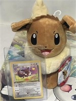 Pokemon EEvee Plush toy and 1st edition card