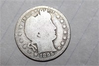 1895 Barber Silver Quarter