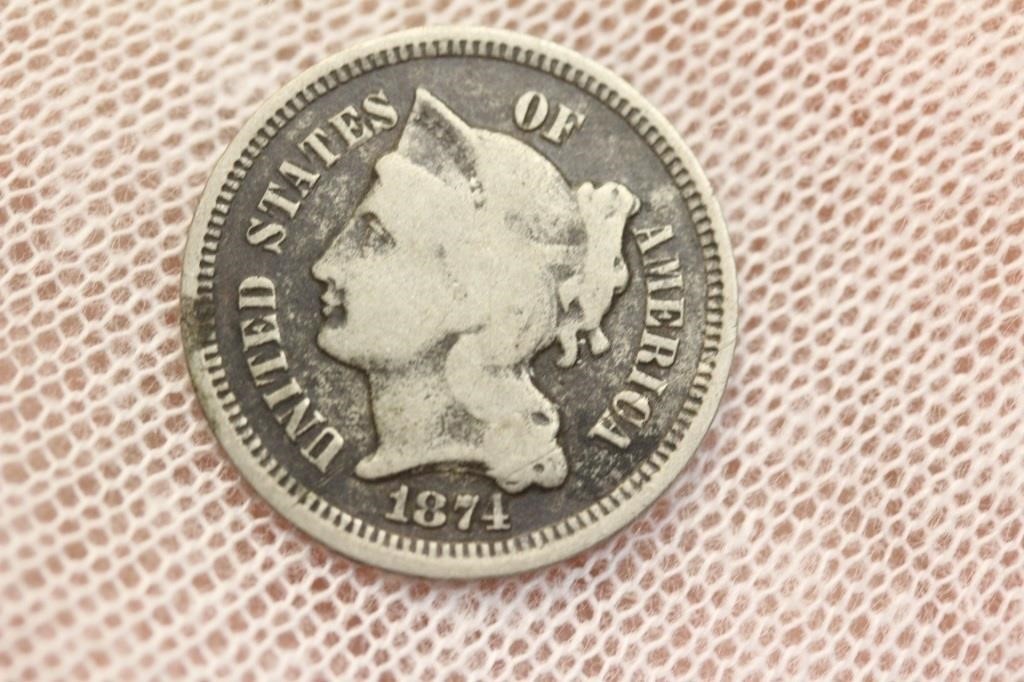 1874 Three Cents Nickel