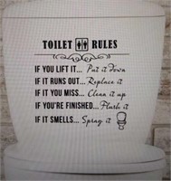 Toilet rules decal