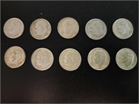 $1 face Silver Dimes 90% coins 1948, 1951, 1952,