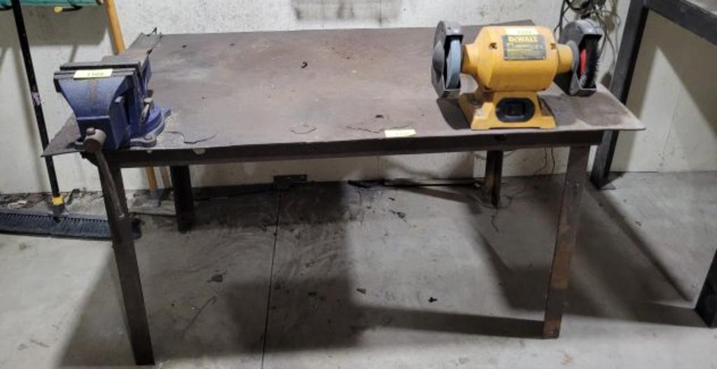 METAL SHOP TABLE, CONTENTS NOT INCLUDED