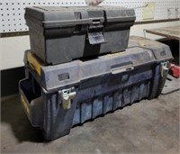 2 TOOL BOXES AND CONTENTS, BRASS FITTINGS, MISC
