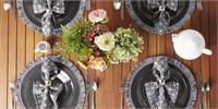 DII 4-Pack Black Wicker Round Placemats