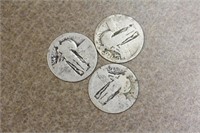 Lot of 3 Walking Liberty Silver Quarters