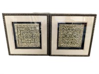 India Tile II and India Tile IV Framed Art Pair