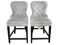 Z Gallerie Grey Suede Chairs