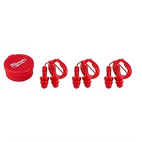 NEW Milwaukee Tool Corded Red Earplugs 3-Pack