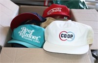 large box of advertising hats