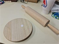 Lazy susan & wooden rolling pin