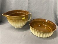 Contemporary Pottery Batter Bowl with Serving Bowl