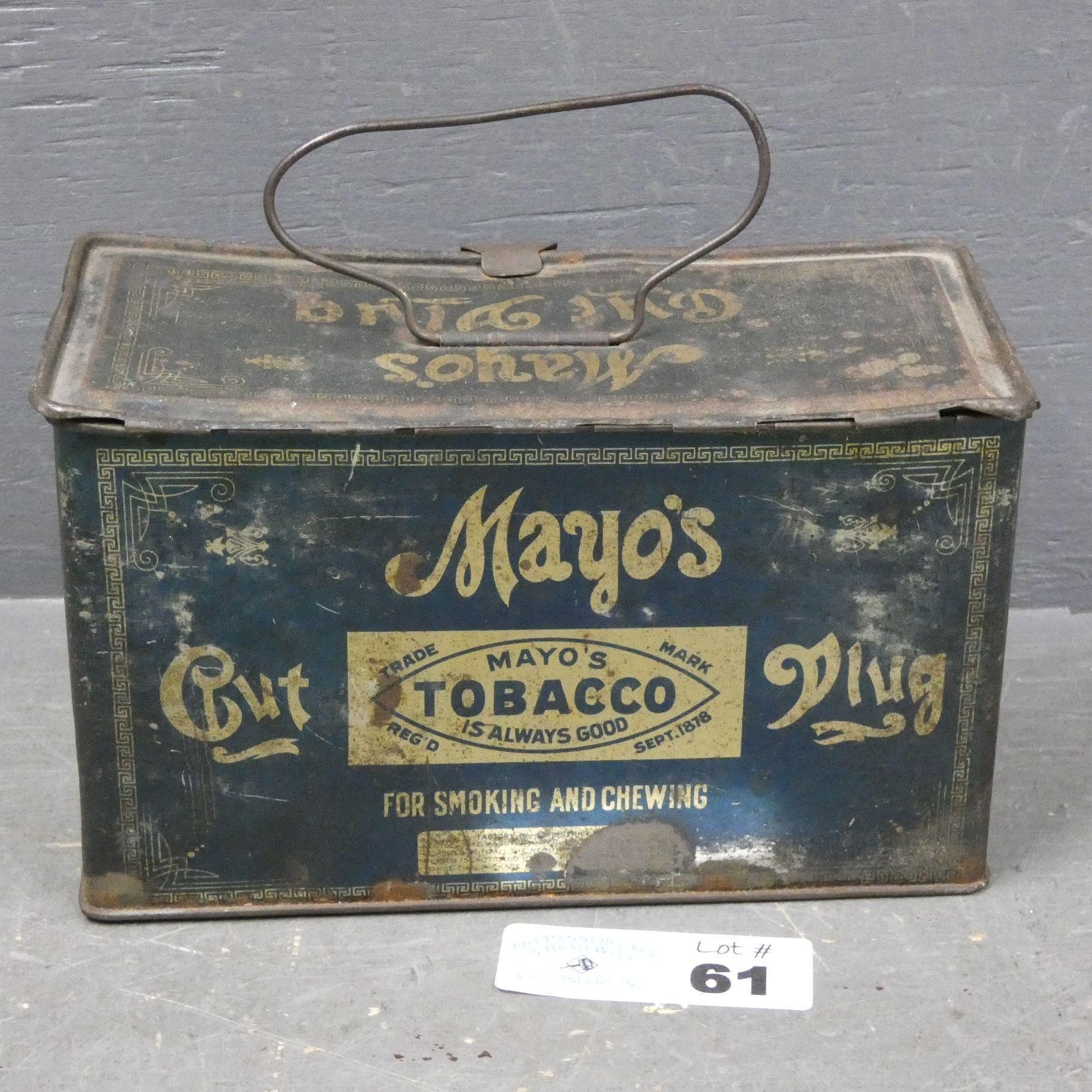 Early Advertising Mayo's Tobacco Tin