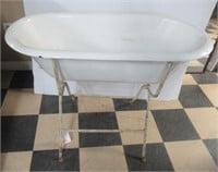 Baby Bathtub Porcelain on Stand with Legs.