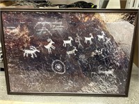 Petroglyph print framed to 38x26