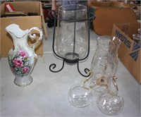 assorted decor pieces w/14" decorative pitcher