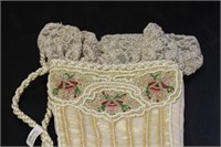 A Nice Beaded Shoe Container or Pocket