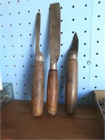 3 PC WOOD HANDLE KNIFE SET