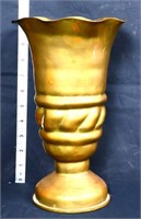 1944 trench art vase, 13.75tx6.25w
