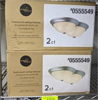 2 PAIRS OF FLUSH MOUNT CEILING LIGHTS
