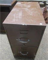 Metal Cabinet. 2-Drawer. Brown.