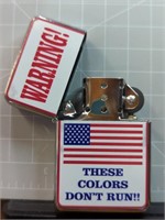 Zippo style lighter. These colors don't run