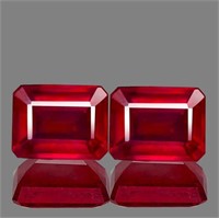 Natural AAA Fire Red Mozambique Ruby Pair